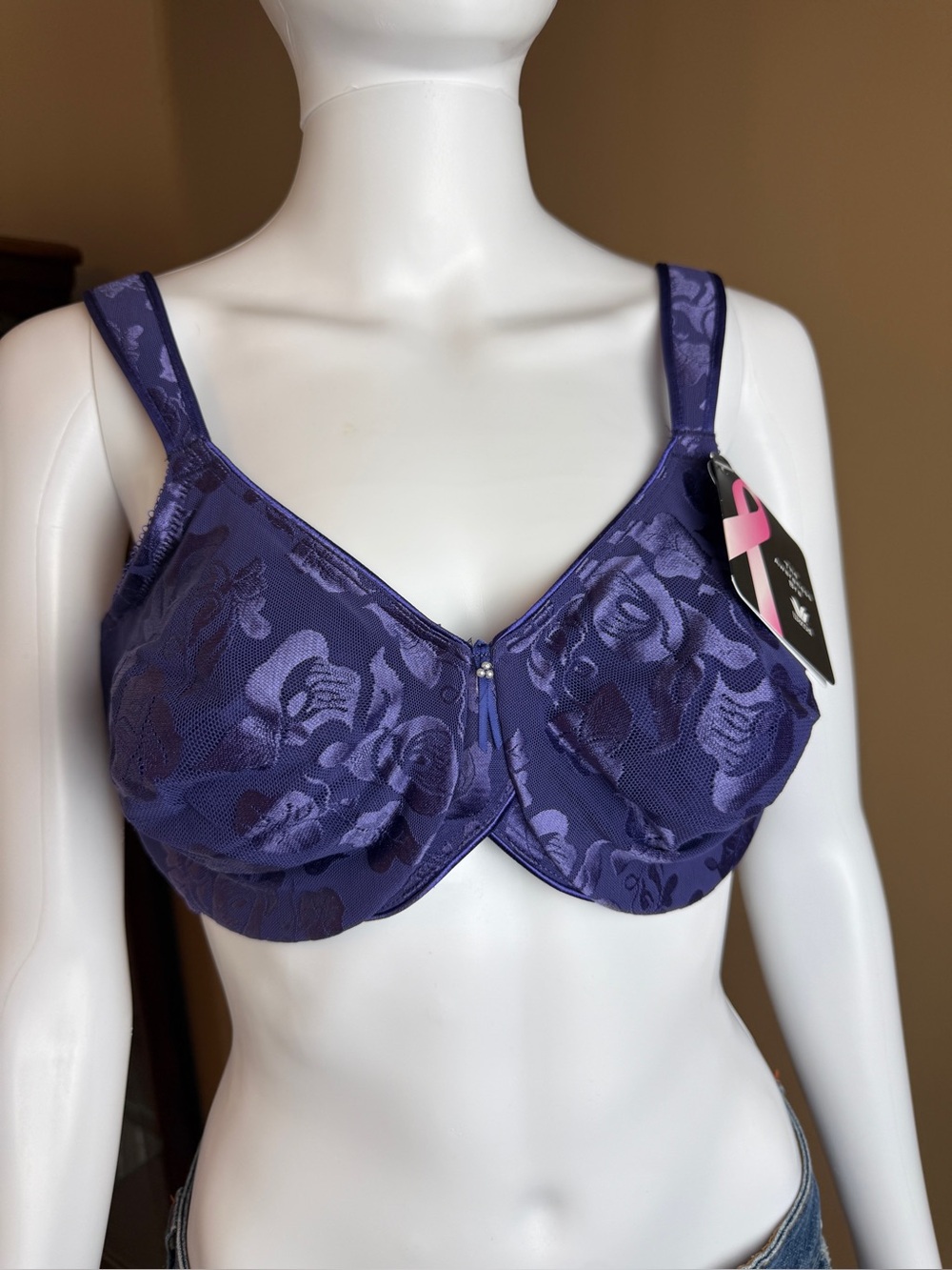 Wacoal Purple Floral Jacquard Underwire  Size 40D NWT - Picture 2 of 12